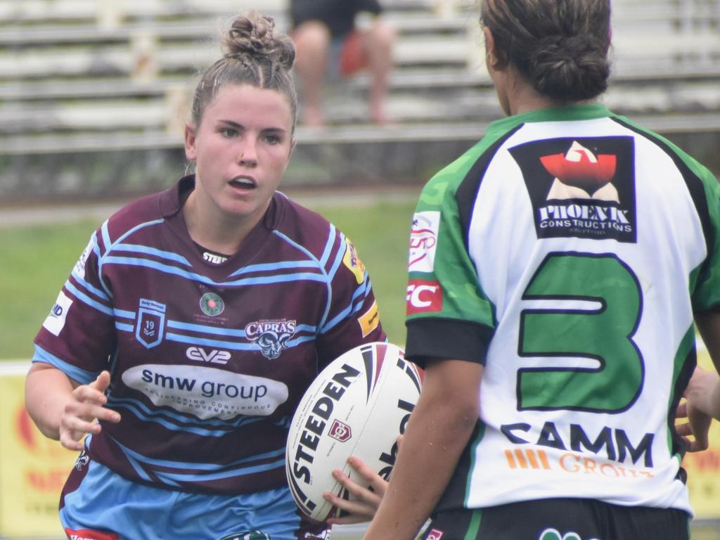 Georgia Wright pictured playing for the CQ Capras under-19s.