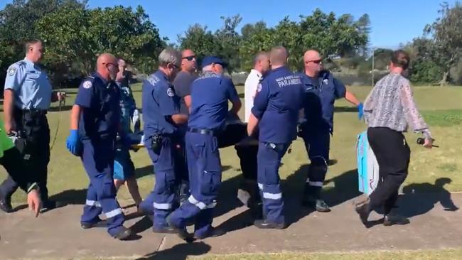 Paramedics were unable to save a man mauled by a shark on the Mid-North Coast. Picture: 9News.