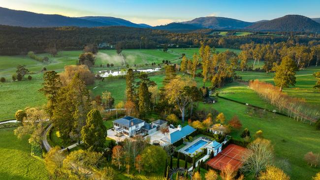 St Fillan Farm also has an in-ground swimming pool, sauna, synthetic grass floodlit tennis court and extensive garaging, alongside two guesthouses and a five-bedroom, two-bathroom manager’s residence.