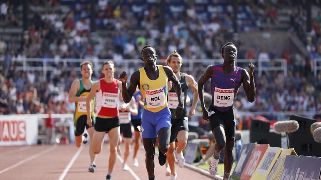 Peter Bol beat fellow Aussie Joseph Deng in the 800m at the Diamond League in Stockholm. Picture: AFP