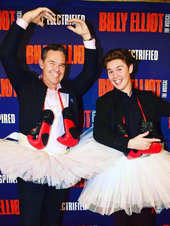 Todd with Beau at Billy Elliot. Picture: Facebook