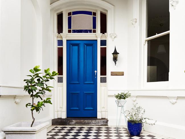 A painted front door can be a fabulous way for you to mark your new territory and won’t break the budget either. Picture: Dulux/Mike Baker