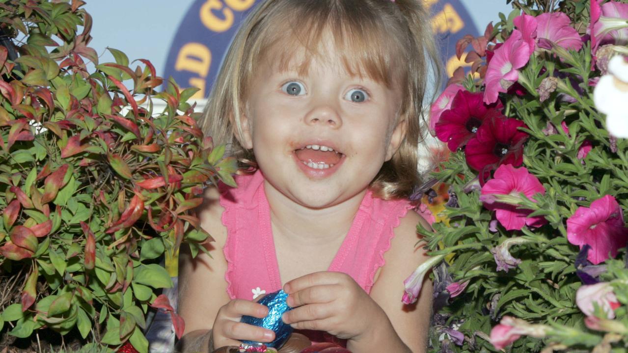 APRIL 10,   2006:   NEWS - Reporter:Stephanie Bedo :30 Month old Molly Deakin Of Mermaid Waters pictured getting set for the Gold Coast Turf Clubs Annual family fun race day and monster easter egg hunt .  PicMike/Batterham