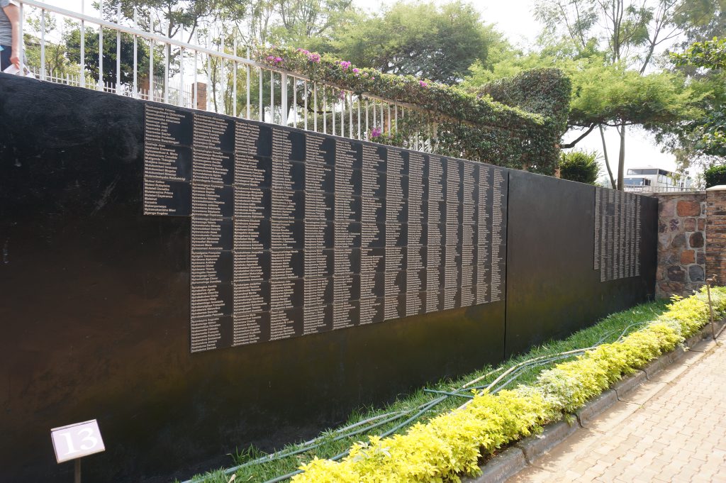 Just some of the names etched on walls at the Kigali Memorial Centre - representing the many slaughtered during the Rwandan genocide. Contributed photos by Rae Wilson