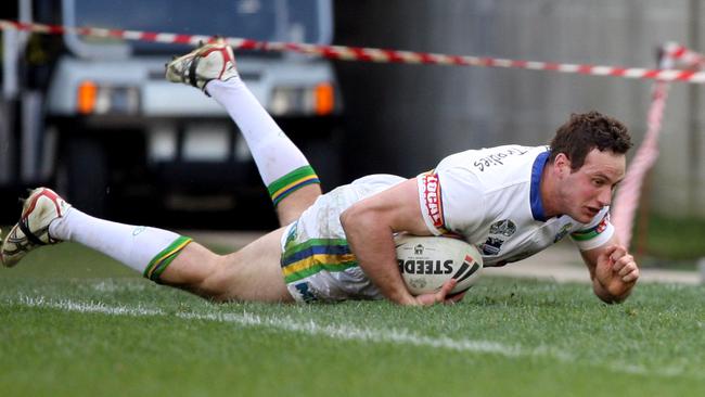 NRL- Rugby League - South Sydney Rabbits vs Canberra Raiders @ ANZ Stadium . Colin Best try . Pic;Gregg Porteous