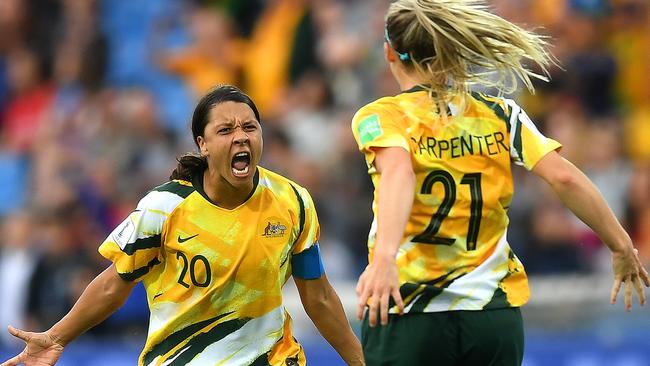 Sam Kerr scored four goals against Jamaica at the Women’s World Cup.