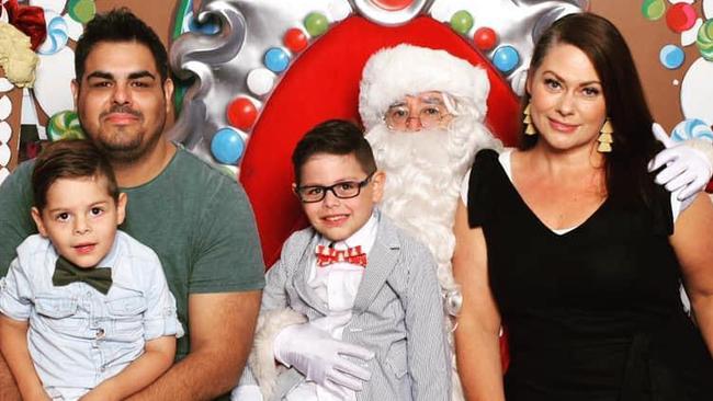 The Garcia family celebrating Christmas in 2019 – Naleeta with husband Steve and sons Jude and Ezra. Picture: Facebook