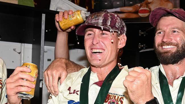 Marnus Labuschagne and Michael Neser revel in Queensland’s Shield win.