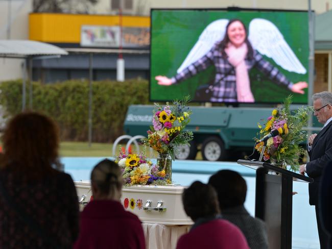 The funeral for Kirsty Boden in Loxton, northeast of Adelaide, on Monday. Picture: AAP/Brenton Edwards