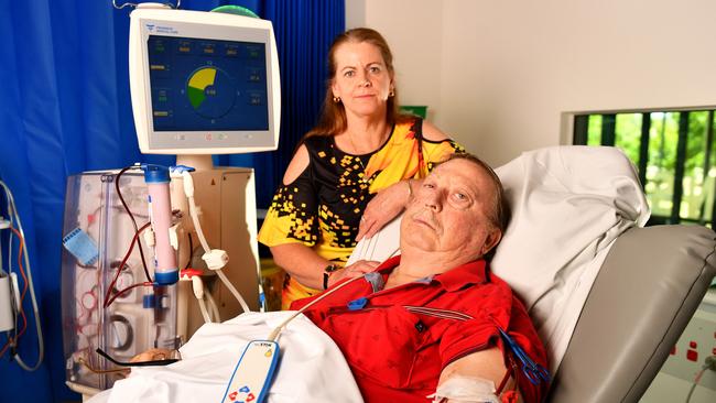 Steve and Tracey Murphy have to travel 260kms every second day for Steve to receive dialysis treatment in Townsville. Picture: Alix Sweeney