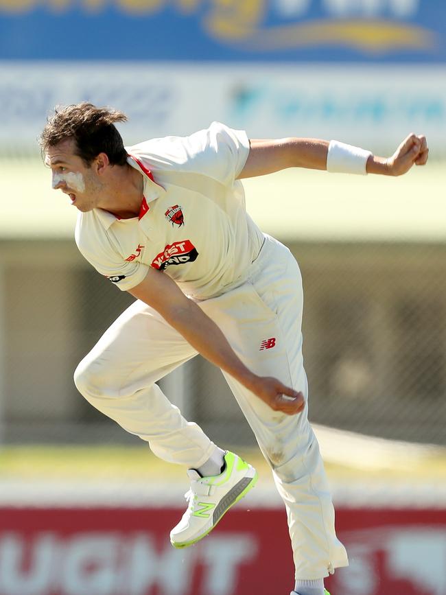 Redbacks bowler Daniel Worrall was hooping them in for Kensington’s B grade on Saturday. Picture: AAP/James Elsby