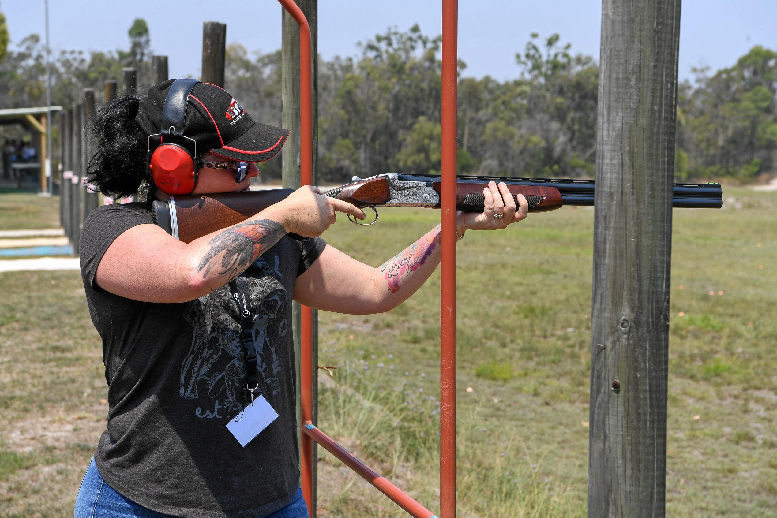 Katie Wiley tries out a new sport. Picture: Brian Cassidy