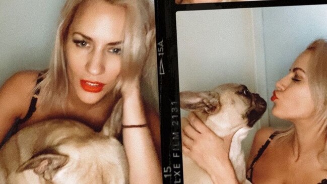 The 40-year-old shared a montage of pictures with the pet bulldog. Picture: Instagram