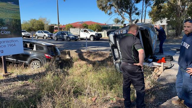 The two car collision at Moppa Road South and Greenock Road in Nuriootpa. Picture supplied