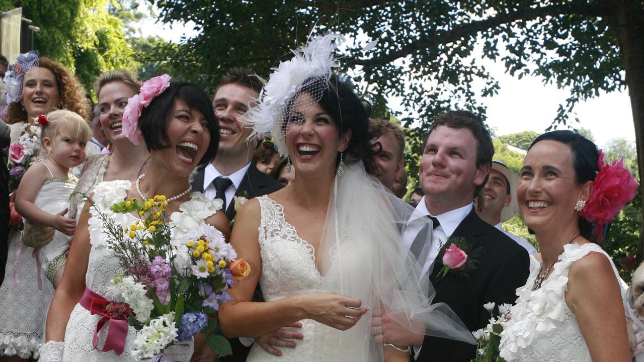 Sami Muirhead and Sam Bohner were married on Buderim before everyone and their dogs. Picture: Barry Leddicoat