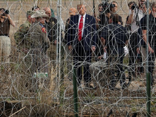 Former president Donald Trump visits the US-Mexico border at Eagle Pass, Texas. Picture: Go Nakamura (Reuters)