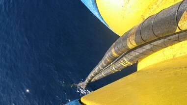 THe Basslink cable being fed into Bass Strait.