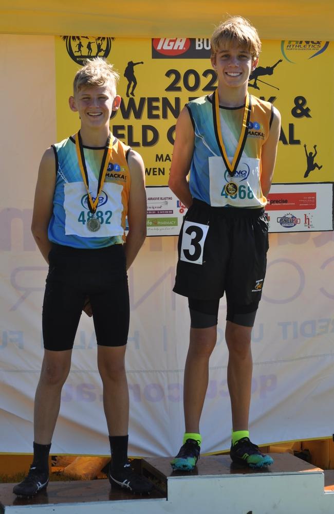 Mackay Athletics Club's Toby Rule and Cayleb Ticehurst. Picture: Contributed