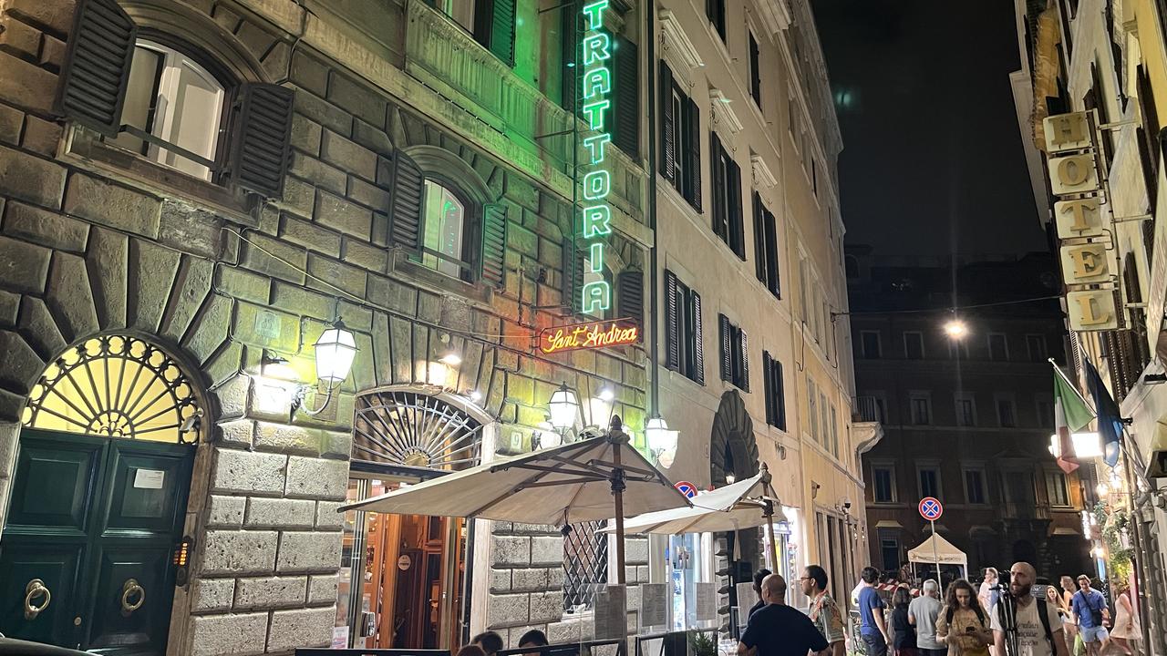 A trattoria around the corner from the Trevi Fountain.