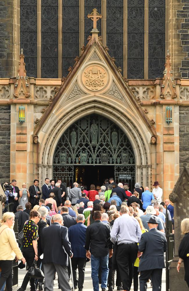 Mourners flood into the cathedral to pay their respects. Picture: Quinn Rooney/Getty