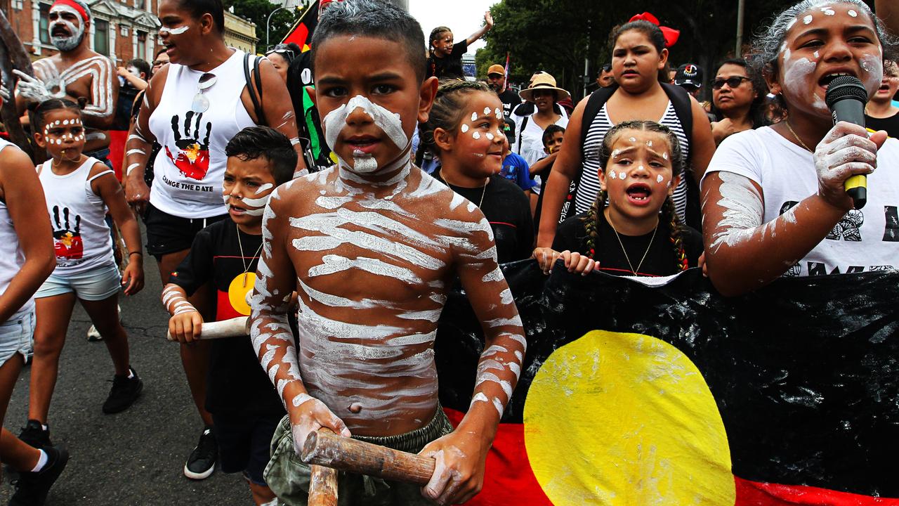 Invasion Day rallies have now become an annual event. Protesters are seen here at Redfern, Sydney in 2018. Picture: Danny Casey