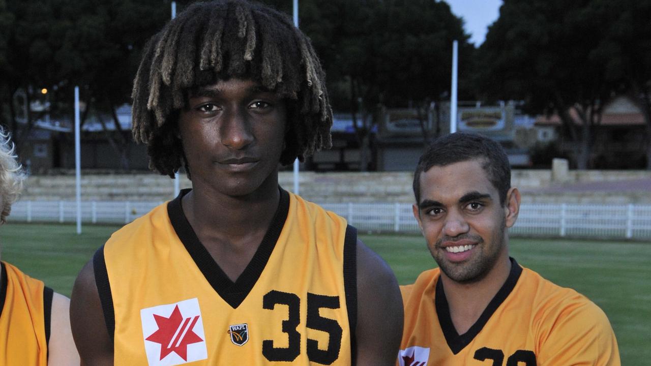 Nic Naitanui and Chris Yarran, pictured here in 2008, before they were drafted to the AFL.