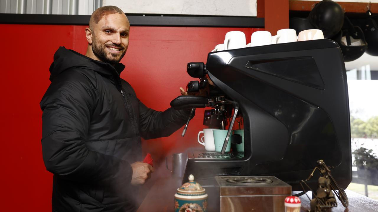 Resident Anastasios Calligas is the barista of the camp. Picture: Jonathan Ng