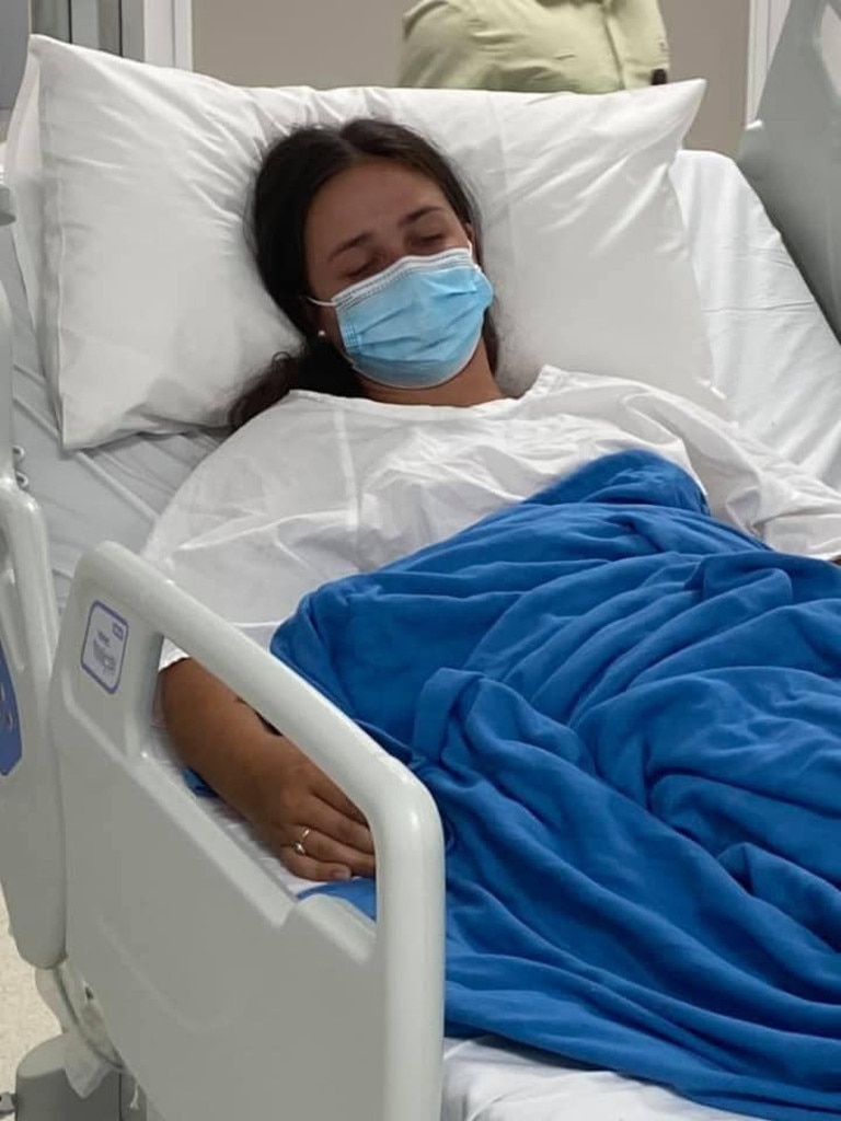 The 19-year-old posted about her condition from hospital.