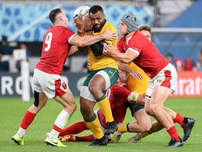 Centre Samu Kerevi ran the ball hard but made some key errors in attack. Picture: AFP