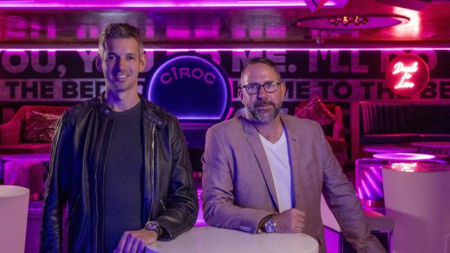 Matt Keegan and Tim Martin inside Bedroom Lounge Bar. Picture: Jerad Williams