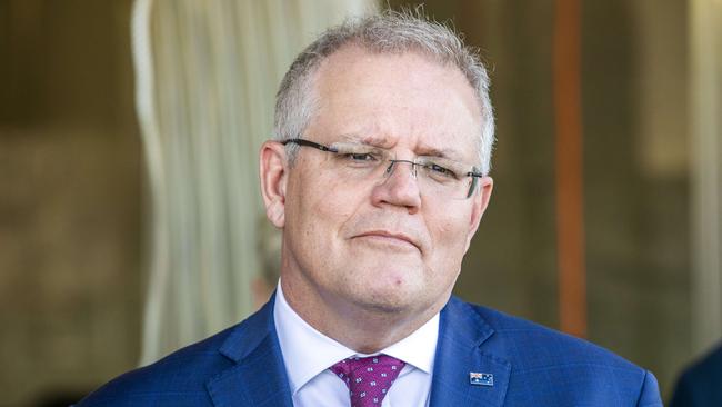 Scott Morrison visits Walker Seafoods Australia in Mooloolaba on Tuesday. Picture: NCA NewsWire