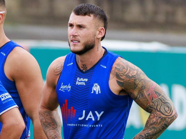 Daily Telegraph. 30, January, 2024.The Bulldogs, Bronson Xerri, training at Belmore Oval today.Picture: Justin Lloyd.