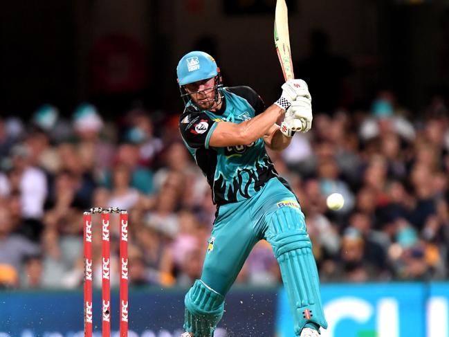 Chris Lynn goes big for the Brisbane Heat. Picture: Getty Images 