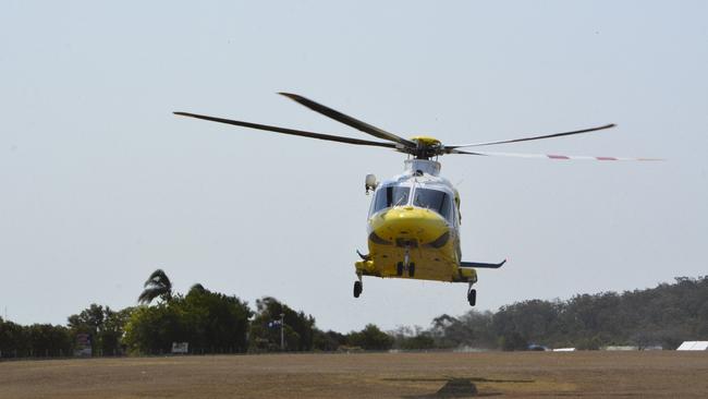 A LifeFlight Helicopter lands in Toowoomba at the rescue helicopter service's new base. LifeFlight Generic