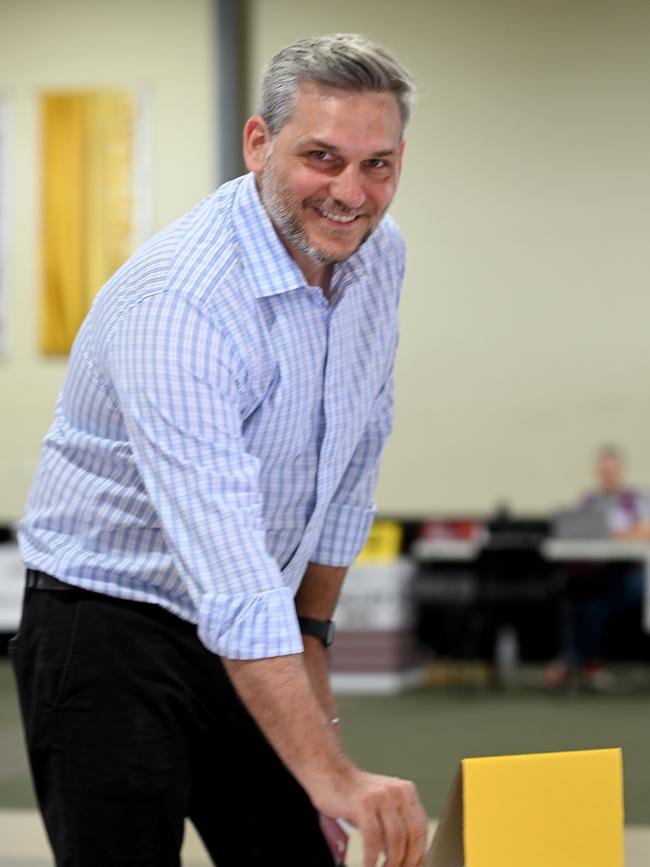 Michael Berkman voting at Rainworth State School.