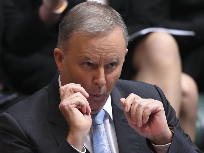 Australian Opposition Leader Anthony Albanese reacts during House of Representatives Question Time at Parliament House in Canberra, Thursday, July 4, 2019. (AAP Image/Lukas Coch) NO ARCHIVING