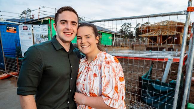 Property buyers Michael Bishop and partner Ashley Spicer bought in Greenbank because it suited their budget and they were able to take advantage of the first-home buyers grant. Picture: Contributed