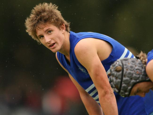 Port Adelaide’s Hamish Harlett, pictured in 2006, played under Anthony Goodrich at Sacred Heart. Picture: Stephen Laffer.