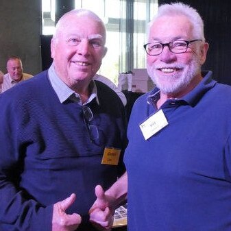 Garry Leo, former Tiger, and Bill Hilliard (right) at a reunion. Picture: Supplied