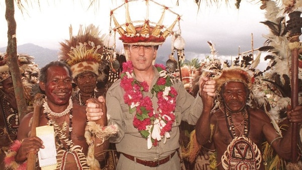 … and being made a chief of the Oro people in Kokoda in 2002.