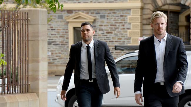 Jarman Impey arrives at the Adelaide Magistrates Court to plead guilty today. Picture: Greg Higgs