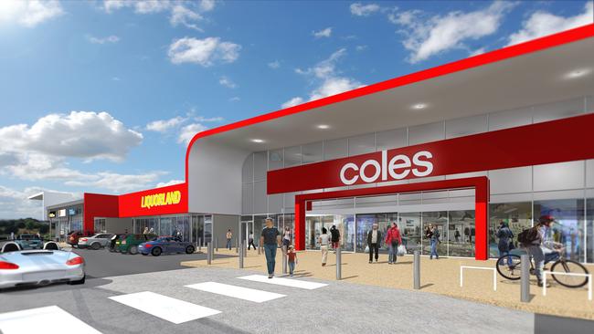 An artist’s impression of the Coles anchored shopping centre at Flagstone.