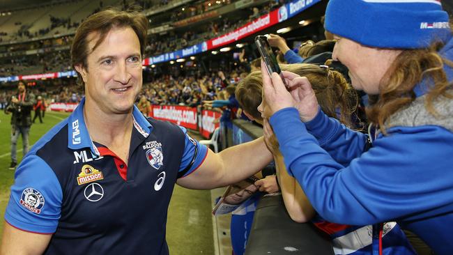 Luke Beveridge was mindful of the significance of the Dogs’ big win. Picture: Michael Klein