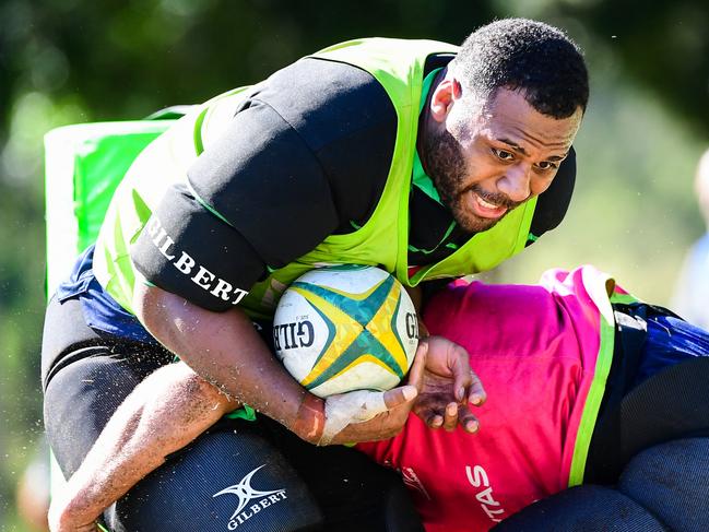 Samu Kerevi will win plenty of metres up the middle with his hard-charging runs. Picture: Rugby AU Media/Stuart Walmsley