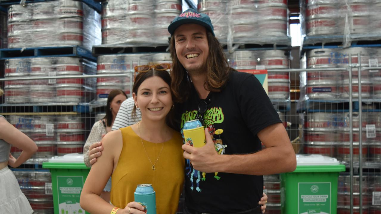 Bri Jones and Dylan Smith at Your Mates Beer Day Out in Warana on December 10, 2022. Picture: Sam Turner