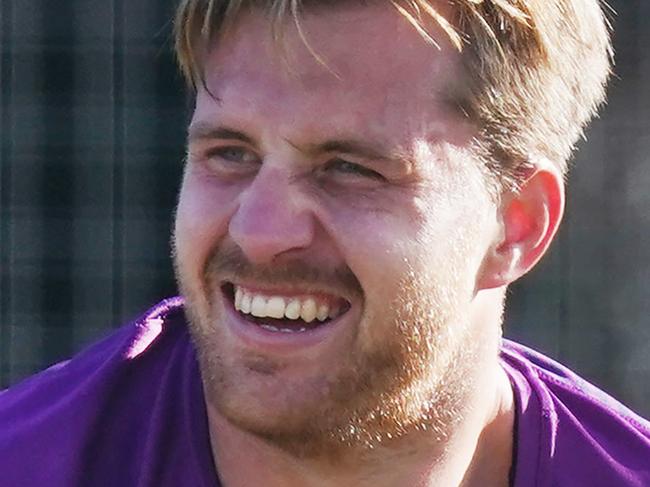 Cameron Munster of the Storm is seen during an NRL Melbourne Storm training session at GoschÃ¢â¬â¢s Paddock in Melbourne, Tuesday, June 23, 2020. (AAP Image/Michael Dodge) NO ARCHIVING