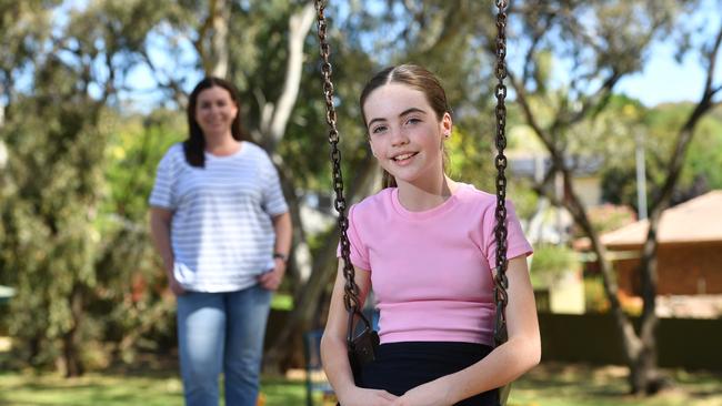 Kirsty McClory and daughter Isla, who will start year 7 at Woodcroft College in 2024. Picture: Keryn Stevens