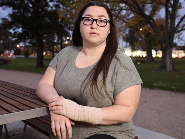 Crysta Healey was attacked by machete-wielding thugs. Picture: Josie Hayden
