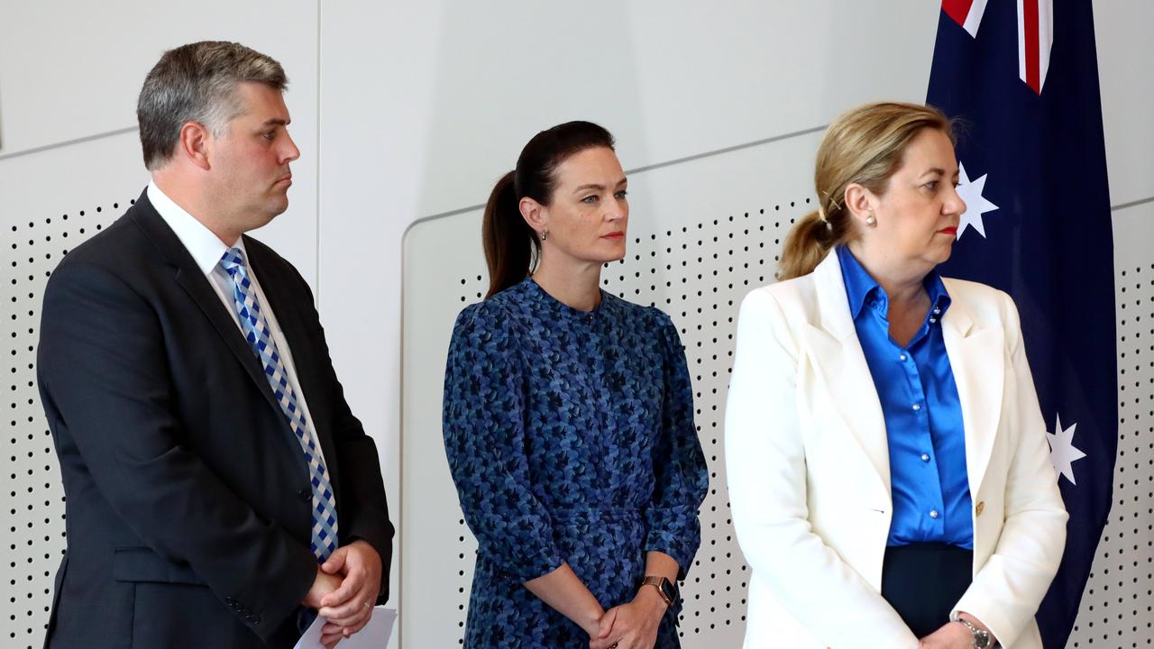 Queensland Premier Annastacia Palaszczuk along with Police Minister Mark Ryan, Youth Justice Minister Leanne Linard and Queensland Police Commissioner Katarina Carroll announce changes to youth justice laws in Queensland. Brisbane Thursday 29th December 2022 Picture David Clark