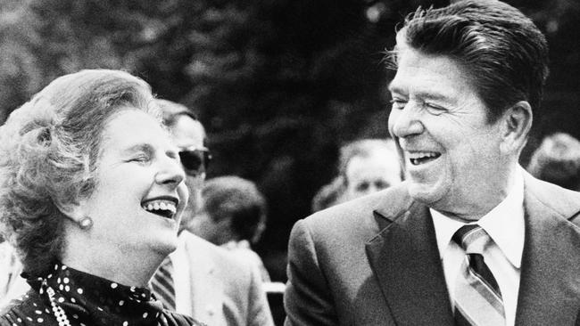 Former US president Ronald Reagan and former British PM Margaret Thatcher. Trickle down economics is often associated with the Reagan era but its origins lie in the Great Depression.